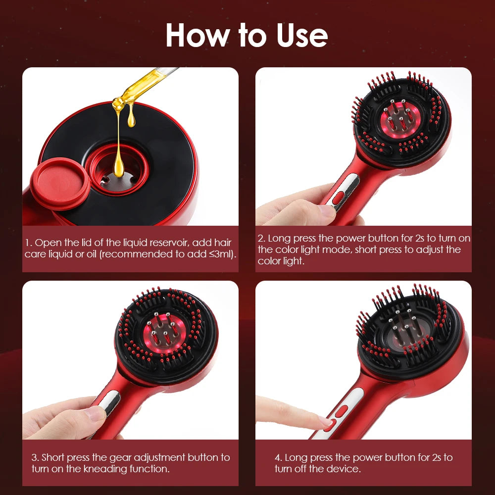 Peigne de Massage électrique à vibrations Anti-perte de cheveux